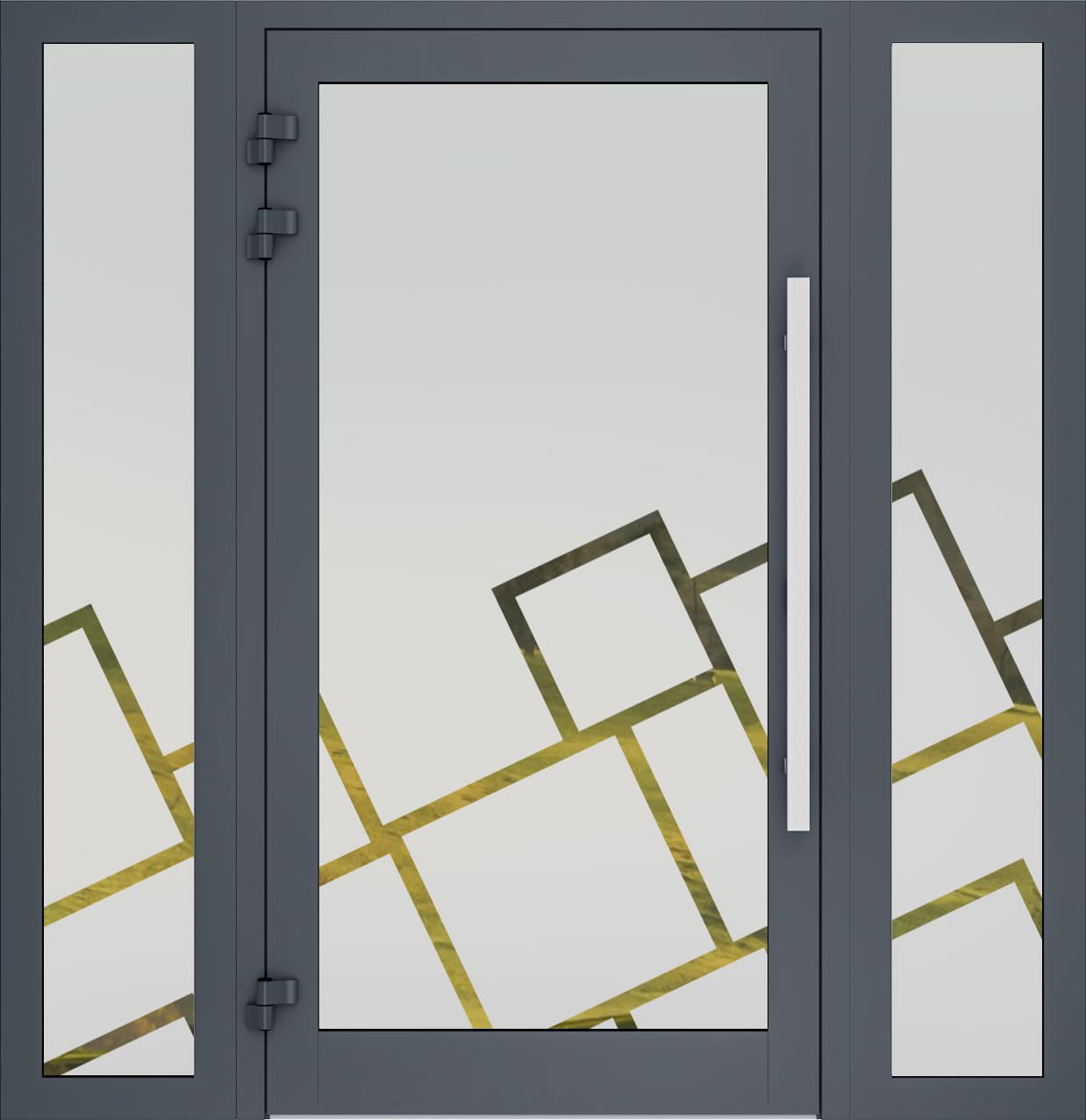 Porte d'entrés vitrés sablée 10