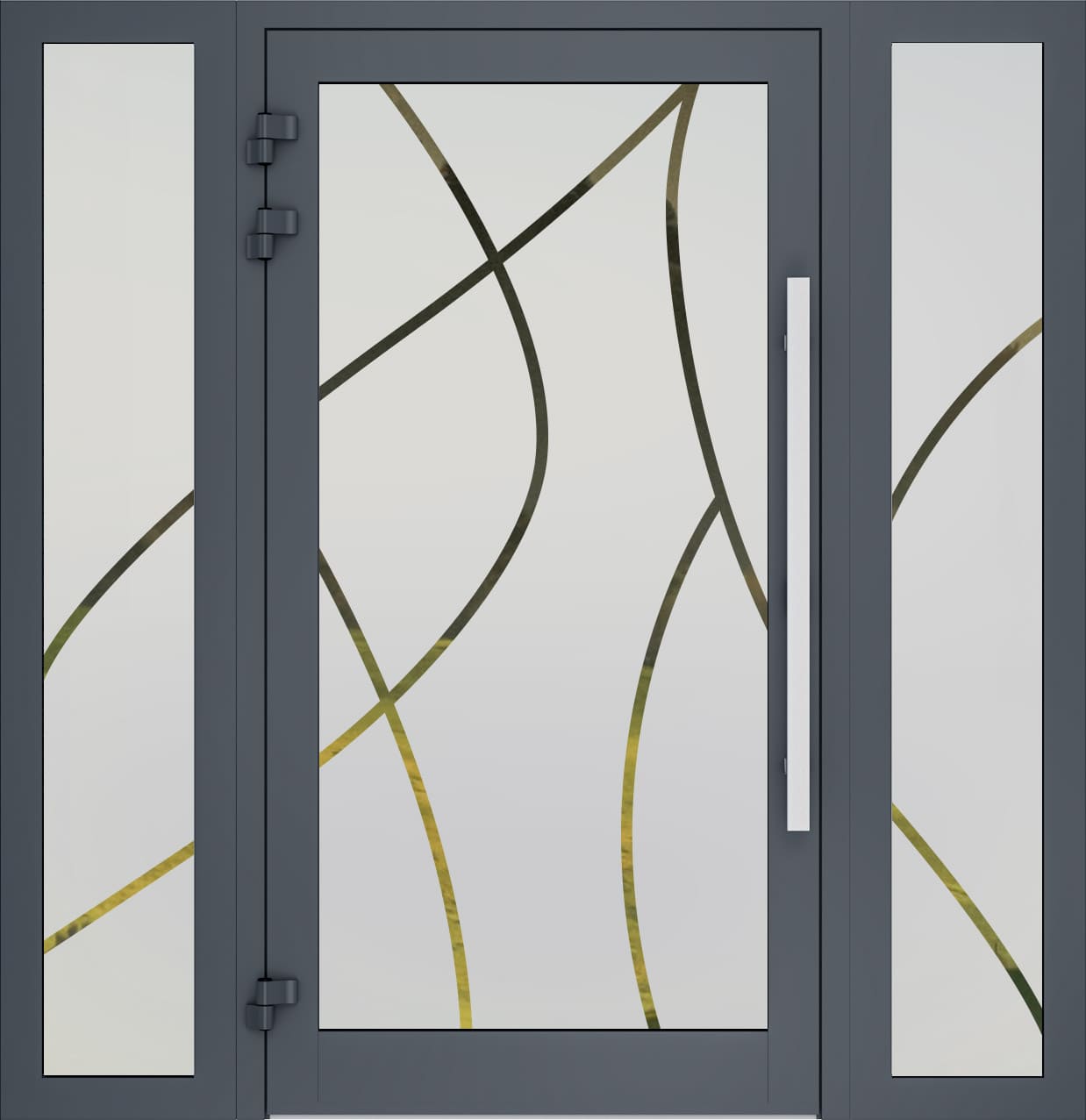 Porte d'entrés vitrés sablée 11