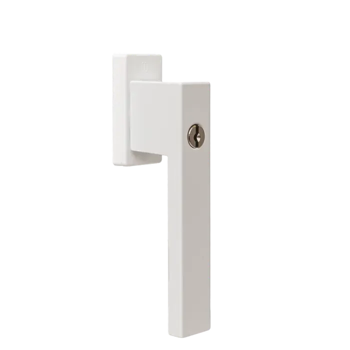 Poignée dublin carré blanche à clef 